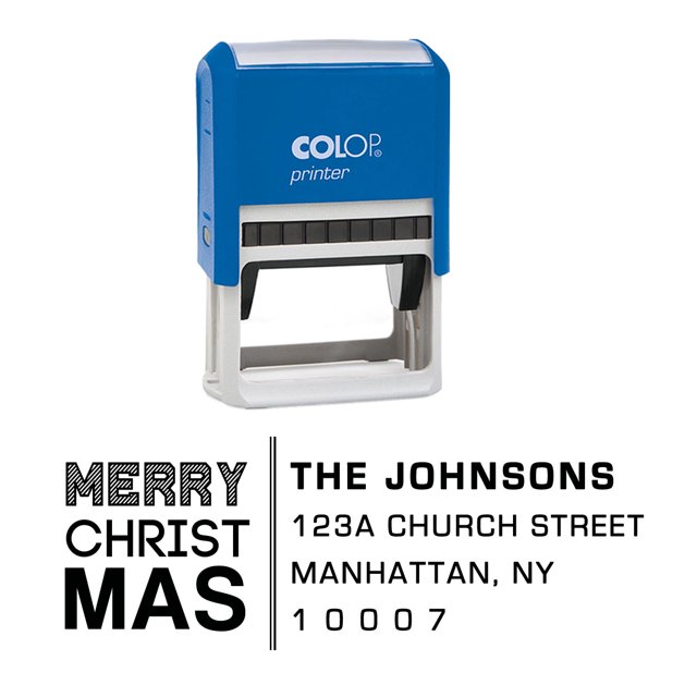 Custom Return Address Holiday Stamp Personalized Merry Christmas Self Inking Stamper Gift Idea