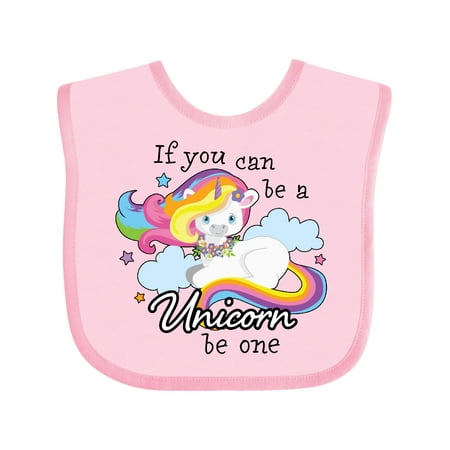 

Inktastic If you can be a Unicorn be One with Rainbow Unicorn in Cloud Gift Baby Boy or Baby Girl Bib