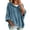 Light Blue, variant on FAHUOMU Women's Pullover Hoodies Three Quarter Sleeve Drawstring Velour Tops Casual Loose Fit Warm Fall Winter Clothes