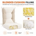 thumbnail image 5 of ROFIEJOX 2-Piece Rocking Chair Cushion Set, Chenille Back and Seat Cushions with Non-Slip Bottom and 6 Ties, 28.4" x 19" Back, 19" x 19" Seat, Beige, 5 of 7