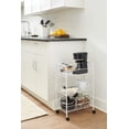thumbnail image 3 of Organizador de estanterías Rubbermaid de 3 niveles con ruedas de metal blanco, 3 of 7