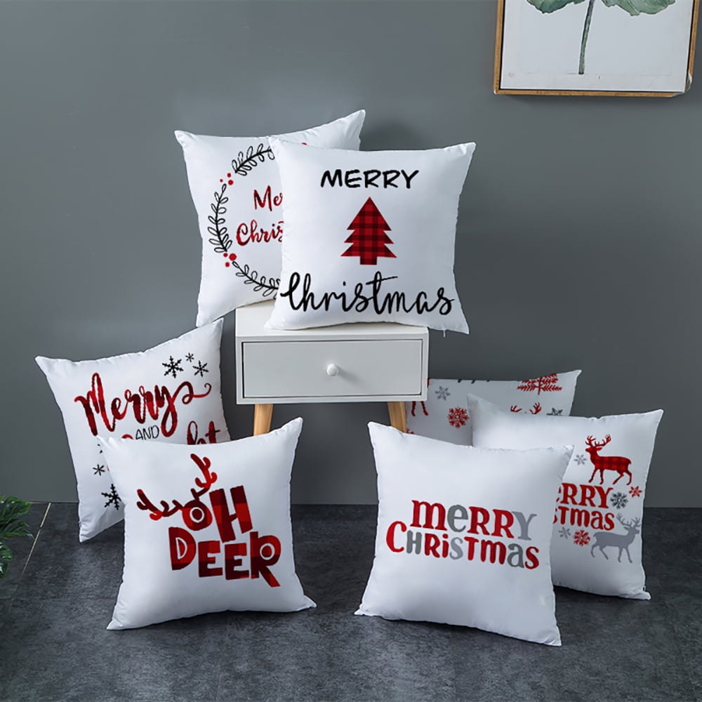 Christmas Pillow Cover CaseXmas Santa Sofa Car Throw Cushion  Gifts Exquisite 