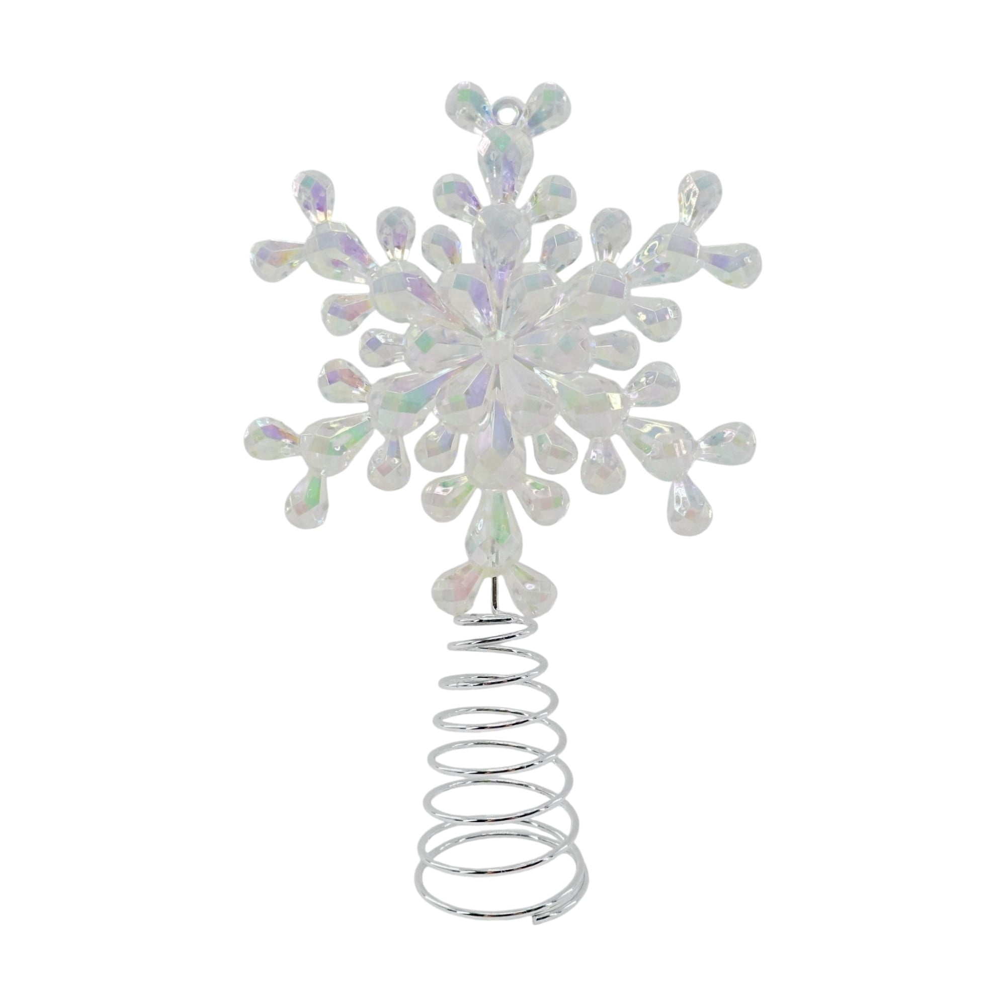 Mini Snowflake Christmas Tree Topper, Iridescent, 7", by Holiday Time