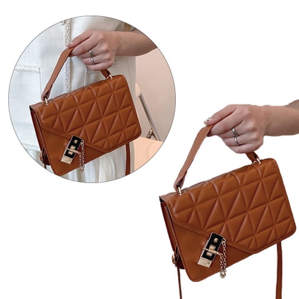 Bolsos pequeños para mujer, de moda, de gran capacidad, de PU, ajustables, para llevar debajo del brazo, para citas, color marrón