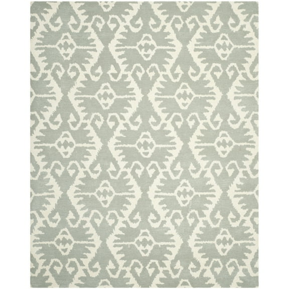 SAFAVIEH Wyndham Dzvonko Southwestern Wool Area Rug, Grey/Ivory, 4' x 6'