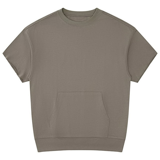 mfyjkho Tops Para Salir, Blusa Informal De Manga Corta Y Cuello Redondo Para Mujer, Estilo Casual, Con Bolsillos Sólidos Y Cómoda. Tops Para Salir L