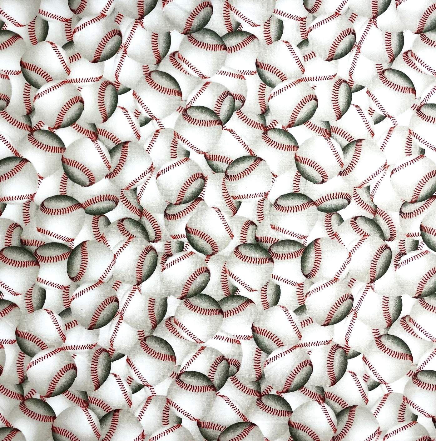 1 Yard - Baseballs in 3D Cotton Fabric (Great for Quilting, Sewing, Craft Projects, Throw Pillows & More) 1 Yard X 44" Wide