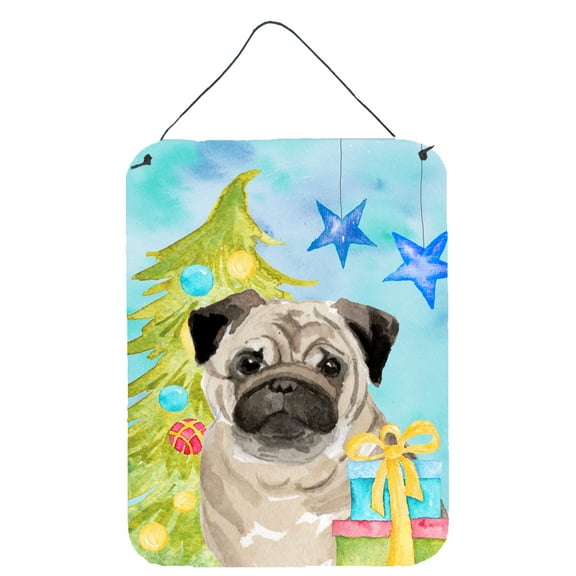 Fawn Pug Christmas Wall or Door Hanging Prints