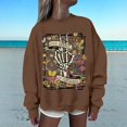 thumbnail image 2 of Wyzesi Sweatshirts Noirs pour Filles Zip Mode Décontractée Manches Longues Col Rond Sweatshirts Imprimés Pull Sans Capuche Sweatshirts Topover Sweatshirts Gilet Sweatshirts Noirs Roses pour Femmes, 2 of 4