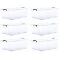 thumbnail image 5 of Clear Storage Boxes with Lids  Quart Plastic Container Bins for Organizing  Stackable Crates     Non   Odor   Organizers for Home  Office and Dorm  Pack, 5 of 6