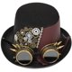 thumbnail image 1 of Sombrero de copa, estilo steampunk, gótico, piel de anime, 56 a 60 cm, unisex, 1 of 5