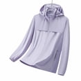 thumbnail image 2 of Tqyyweavej Women's Plus UPF 50+ Lightweight Athletic Jacket Sun Protection Zip Up Hoodies Oversize Color Block Pocketed Shirts for Hiking, 2 of 7