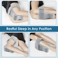 thumbnail image 2 of KAIPARA Knee Pillow for Side Sleepers, Memory Foam Knee Support Pillow, Comfortable Leg Pillow for Side Sleeping with Adjustable Strap, Relief for Sciatica, Back, Hips, Knees, Joints, Gray, 2 of 9