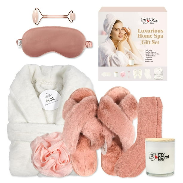Set de regalo de spa My Novel Things, bata de baño con máscara para dormir y vela