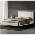 thumbnail image 4 of Pemberly Row Modern Upholstered Platform Queen Bed in Cream Fabric, 4 of 10