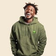 thumbnail image 3 of Dalix Alien Embroidered Fleece Hoodie Mineral Wash Long Sleeve Sweatshirt Mens in Olive XL X-Large, 3 of 5