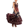 thumbnail image 1 of Mialoley Femmes Cami Robe Florale Imprimé Tie-Up Bretelles Robe Sans Manches Robe Longue Été Grande Swing A-line Robe, 1 of 8