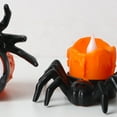 thumbnail image 4 of Halloween Decor Black Spider Candle Battery Operated Halloween Pumpkin Lamp Mini Luminous Spider, 4 of 6
