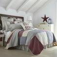 thumbnail image 2 of VHC Brands Hatteras Patch Patchwork Flax Cotton Linen Blend Bedding Pre-Washed California King Quilt, 130x115, Americana Red, 2 of 4