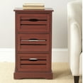 thumbnail image 2 of Safavieh Samara Solid Rustic 3 Drawer Cabinet, Red, 2 of 5