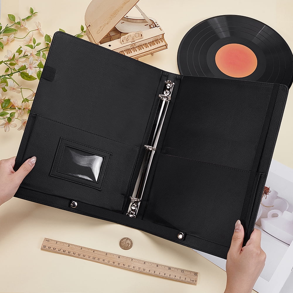 PU Leather Piano Sheet Folder Binder Music Holder Notebook Binder Organizer Rectangle Black 332x248x40mm