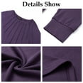 thumbnail image 6 of UVN Pleated Womens Blouses Crewneck Long Sleeve Shirts Casual Dressy Tunic Tops, 6 of 8
