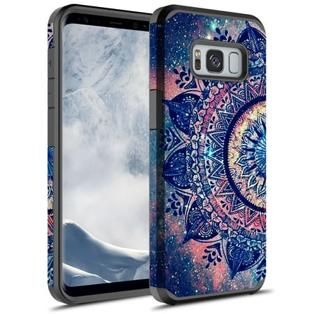 Samsung Galaxy S8 Case, Rosebono Slim Hybrid Shockproof Hard Cover Graphic Fashion Colorful Skin Cover Armor Case for Samsung Galaxy S8 (Mandala)