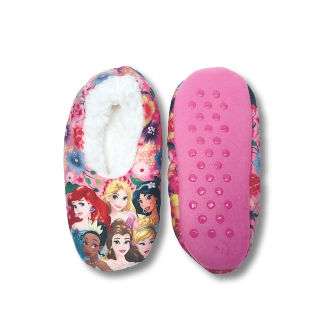Niñas Disney Princess Furry Pantuflas Calcetines para niños pequeños y niños Fam Together Slippers