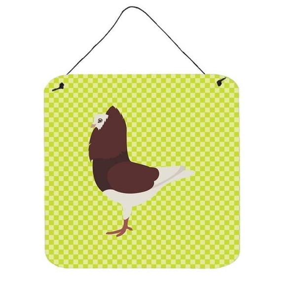 Capuchin Red Pigeon Green Wall or Door Hanging Prints, 6 x 6 in.