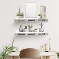 thumbnail image 3 of Sorbus Floating Pallet Shelves - Set of 2 - Rustic Farmhouse Wall Mount Ledge Storage Shelf Organizer - for Home Décor, Living Room, Bathroom, Bedroom, Nursery – 9.25" D x 23.62" W x 1.75" H – Grey, 3 of 5