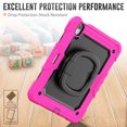 thumbnail image 4 of Case for iPad Air 11 inch M3 2025/M2 2024 (7th/6th Gen), 360 Rotating Stand Handle Pencil Holder Shoulder Strap Heavy Duty Shockproof Cover, Rose, 4 of 7