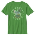 thumbnail image 1 of Boy's Lilo & Stitch I'm Feeling Lucky  T-Shirt - Kelly Green - X Small, 1 of 3