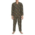 thumbnail image 3 of Pofeuu Daisies Flowers Print Men's Long Sleeve Pajama Set Pijamas Para Hombres Pijamas Para Hombres Mens Pajamas Set-Large, 3 of 7