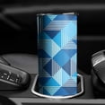 thumbnail image 3 of 20oz Blue Geometric Pattern Skinny Tumblers Stainless Steel Tumbler with Lid and Straw,Vacuum Insulated Double Wall Travel Tumbler Cups with Cleaning Brush for Coffee,Tea, 3 of 6