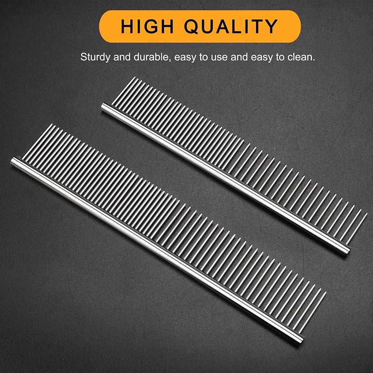 Wattne Dog Combs 2-Pack, Stainless Steel Rounded Teeth photo 6