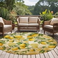 thumbnail image 4 of Lemon Round Area Rug 8Ft Washable Large Circle Rugs for Living Room Dorm, Farmhouse Vintage Summer Retro Fruits Yellow Brown Non-Slip Carpet Floor Mats Indoor Outdoor Carpet Runner Home Decor, 4 of 8