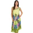 thumbnail image 5 of Sakkas Tasanee Caftan Tank Dress / Cover Up - Lime - One Size, 5 of 6