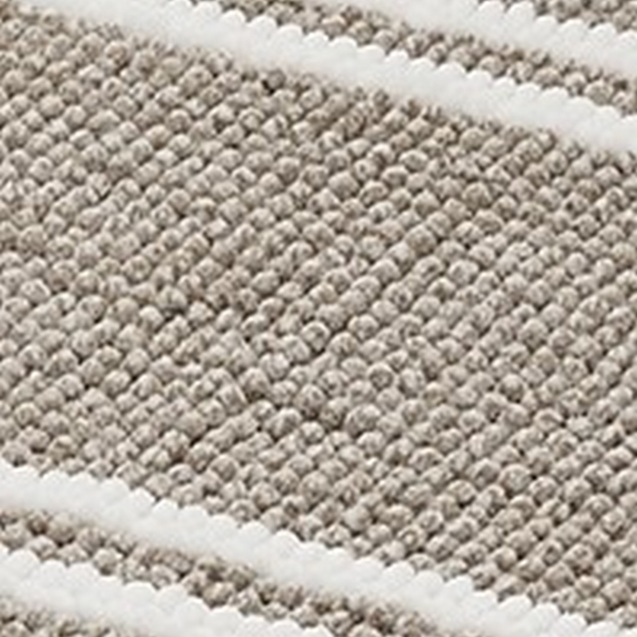 VCNY Home Hotel Beige/White Striped Polyester Bath Rug, 24" x 60"