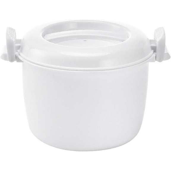 Hemoton Mini Microwave Steamer Microwave Rice Cooker Food Steamer Pot Steam Container Steamer Cooker with Lid Portable Microwave Cookware for Rice Vegetables,7*5.9in