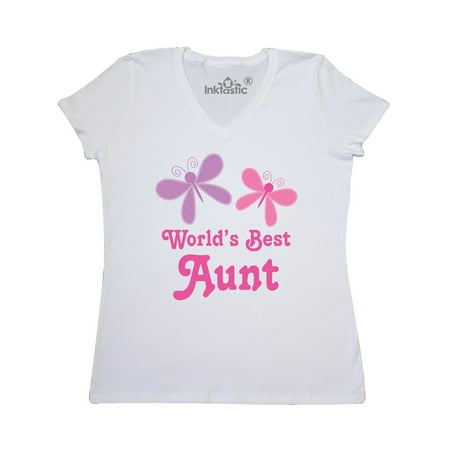 Best Aunt butterfly Women's V-Neck T-Shirt