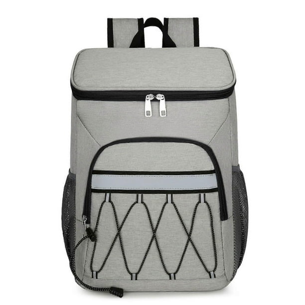 Portable Outdoor Backpack Thermal Bag Large Capacity Ice Pack Picnic Bag Multifunctional Backpack, gray