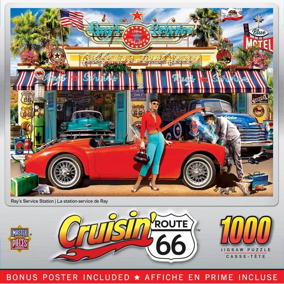Masterpieces 1000 Piece Jigsaw Puzzle for Adults, Family, Or Youth - Ray's Service Station - 19.25"x26.75"