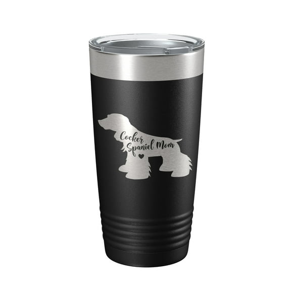 Cocker Spaniel Mom Tumbler Dog Travel Mug Gift Insulated Laser Engraved Coffee Cup 20 oz Black