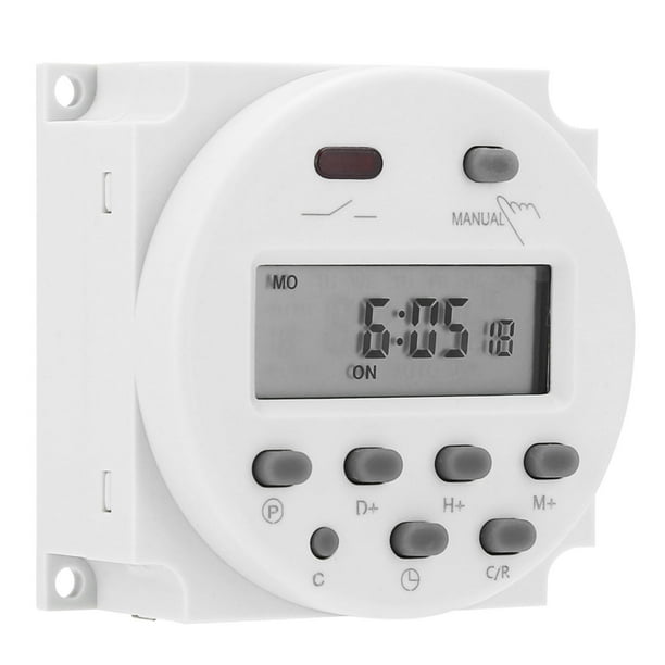 Interruptor temporizador CN101A, DC 12V 16A 50-60Hz Mini Interruptor de Relé Temporizador Programable de Potencia LCD Digital