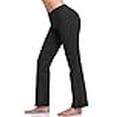 thumbnail image 3 of HISKYWIN Inner Pocket Yoga Pants 4 Way Stretch Tummy Control Workout Running Pants, Long Bootleg Flare Pants HF2-Black-XL, 3 of 4