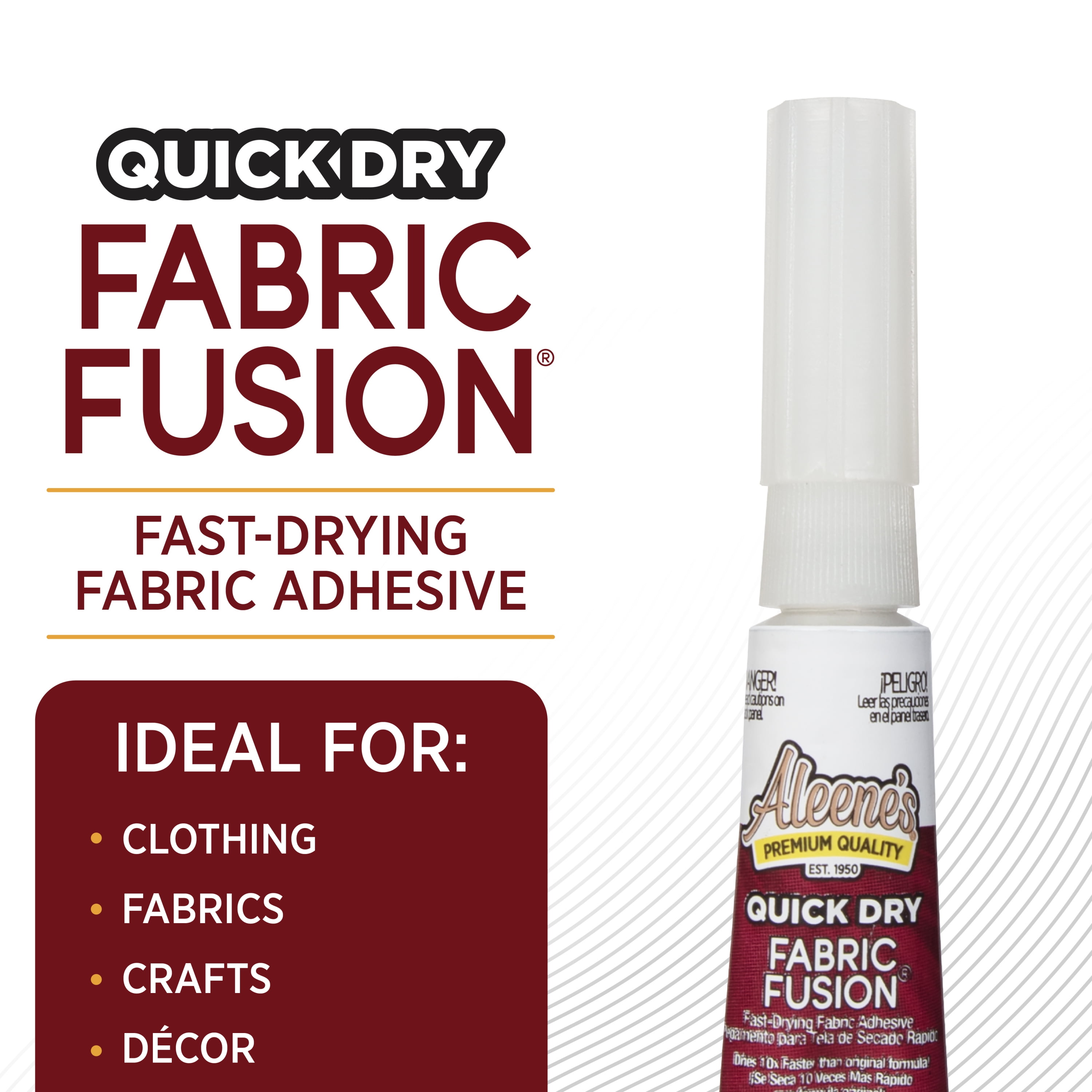 (2 pack) Aleene's Quick Dry Fabric Fusion Glue, .1 fl oz - 3 Pack, Dry Time 5 Minutes