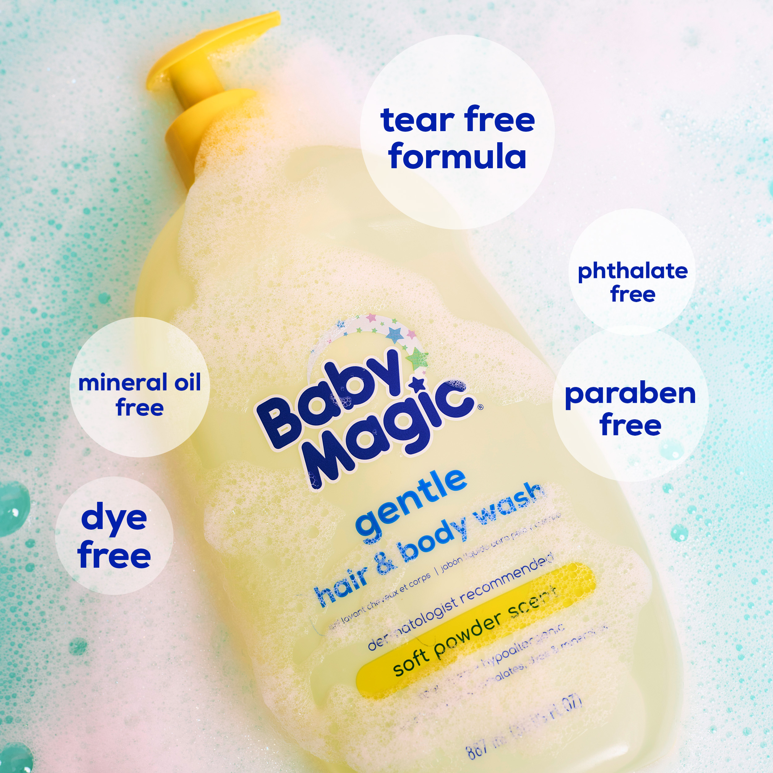 Baby Magic Tear-Free Gentle Hair and Body Wash, Soft Powder Scent, Hypoallergenic, 30 oz - image 2 of 7