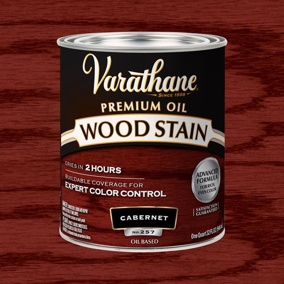 Cabernet, Varathane Premium Oil-Based Interior Wood Stain- Quart, 211726H
