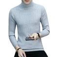 thumbnail image 5 of Blotona Men Solid Turtleneck Sweater Autumn and Winter Adults Long Sleeve High Collar Pullovers Male England Style Skinny Pullover M-3XL, 5 of 9