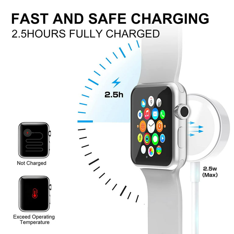 For Apple Watch Apple Watch Charger Cable Magnetic Wireless Portable Fast  Charging Cable Compatible with All Apple Watch Series 7 6 SE 5 4 3 2 1/45mm